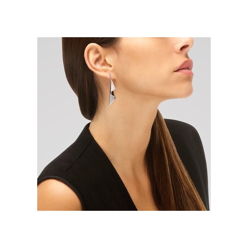 Boucles d'oreilles Una Storia vague en argent 925/000 et oxydes de zirconium