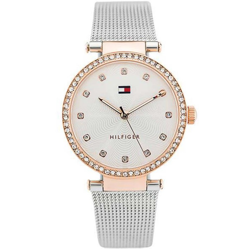 Montre Tommy Hilfiger Femme Lynn bracelet milanais argenté cadran rosé