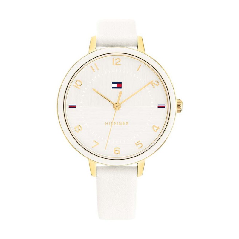 Montre Tommy Hilfiger Femme Florence bracelet cuir blanc