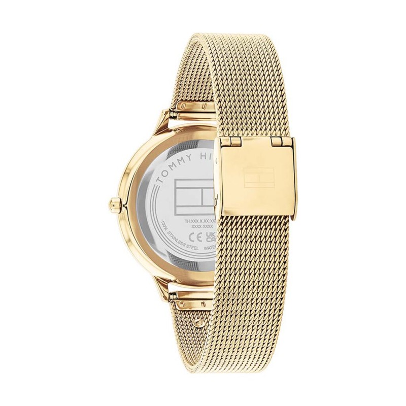 Montre Tommy Hilfiger Femme bracelet acier milanais doré