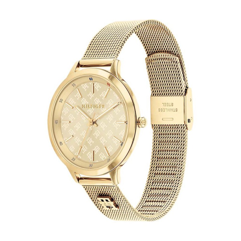 Montre Tommy Hilfiger Femme bracelet acier milanais doré