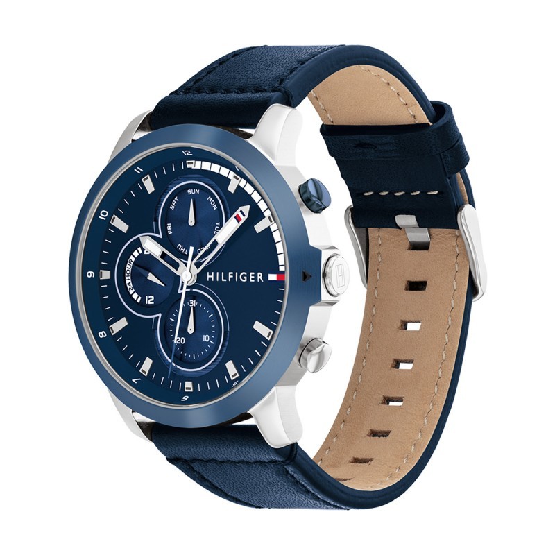 Montre Tommy Hilfiger Jameson multifonction cuir bleu