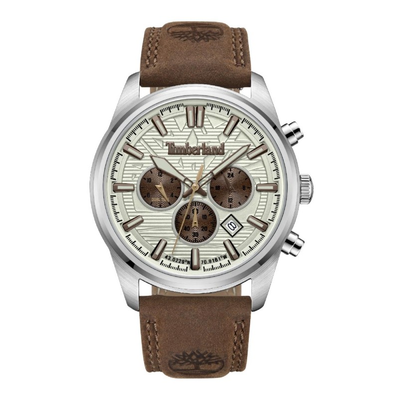 Montre Timberland Homme multifonctions bracelet cuir marron