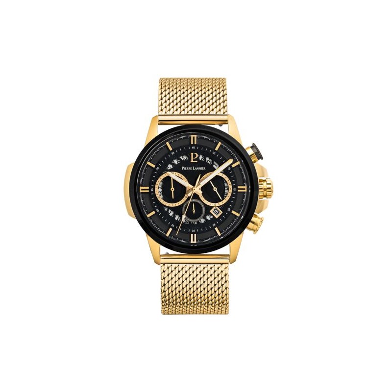 Montre Homme Pierre Lannier Sentinelle bracelet milanais doré