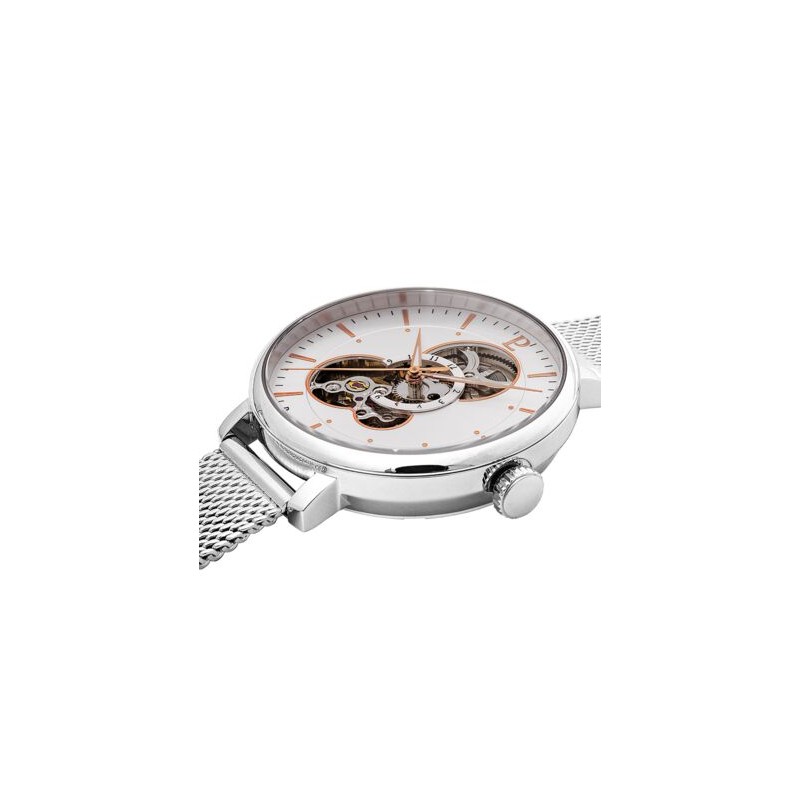 Montre Pierre Lannier Femme Melodie automatique bracelet milanais argenté