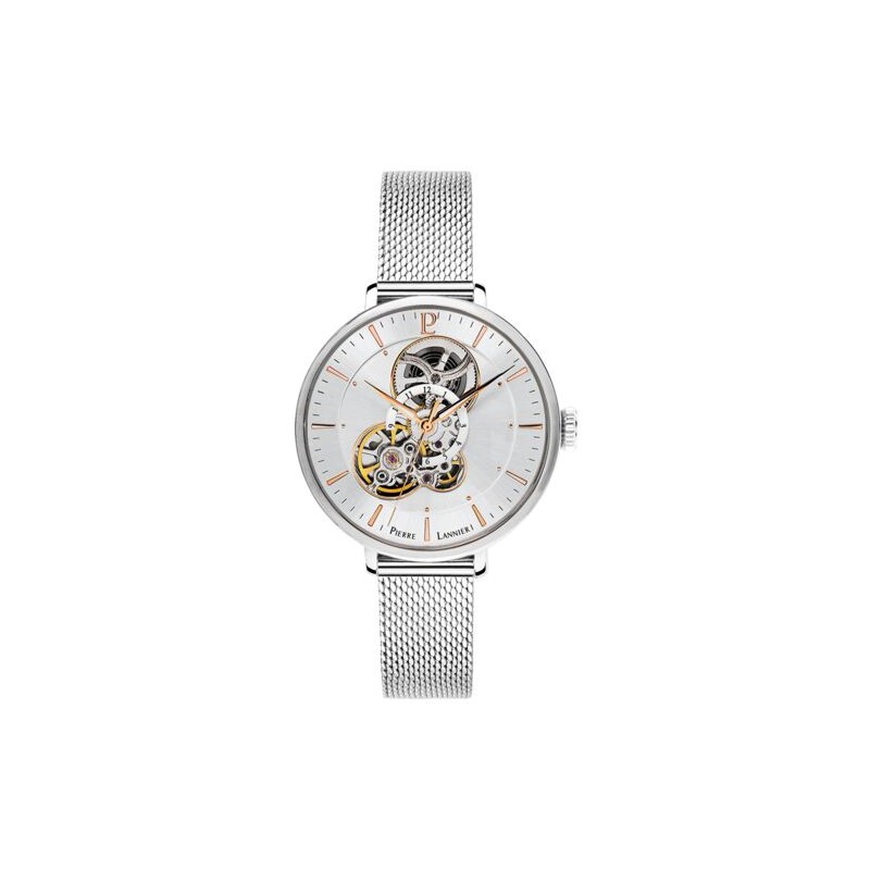 Montre Pierre Lannier Femme Melodie automatique bracelet milanais argenté