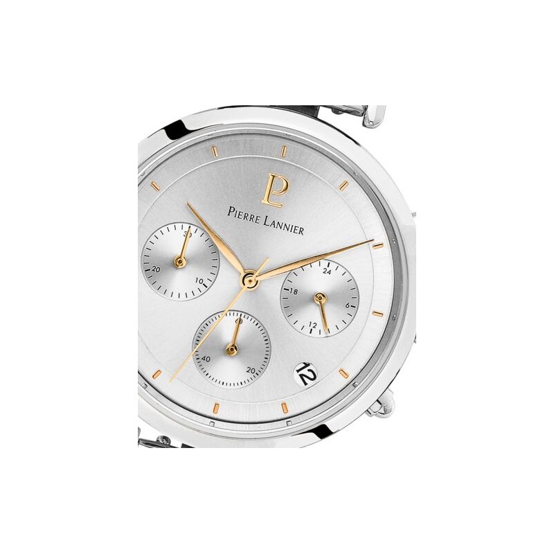 Montre Pierre Lannier Femme Lutecia argenté avec index dorés