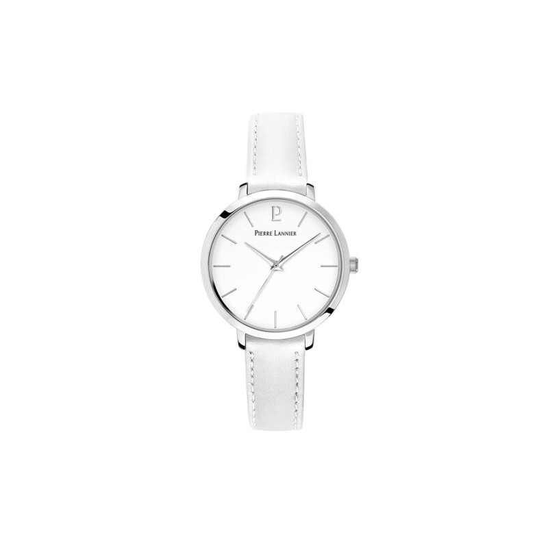 Montre Pierre Lannier Femme Chouquette bracelet cuir blanc