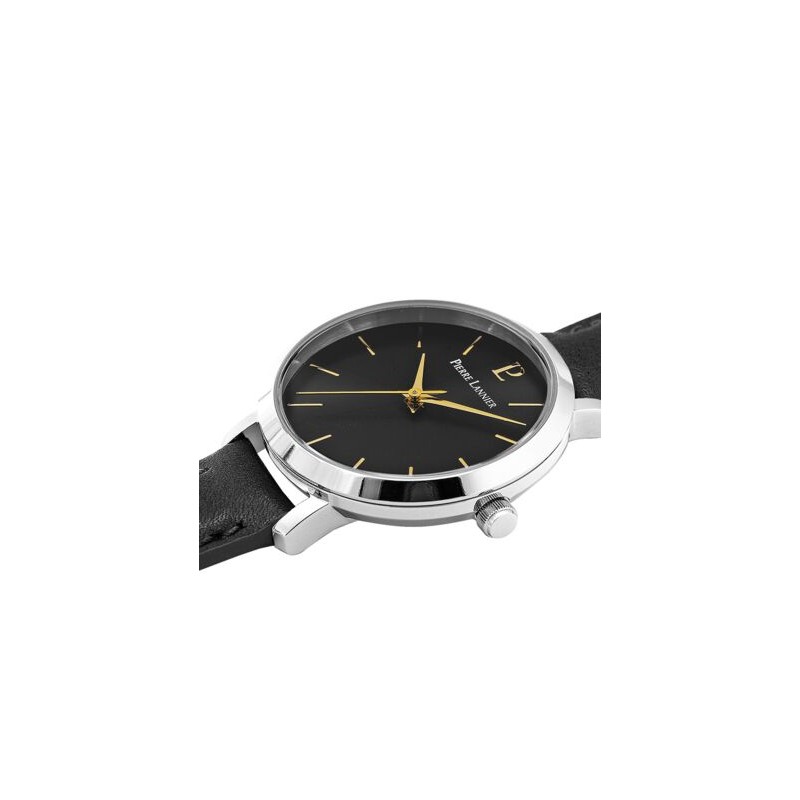 Montre Pierre Lannier Femme Chouquette bracelet cuir noir