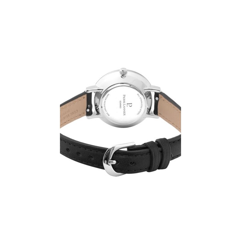 Montre Pierre Lannier Femme Chouquette bracelet cuir noir