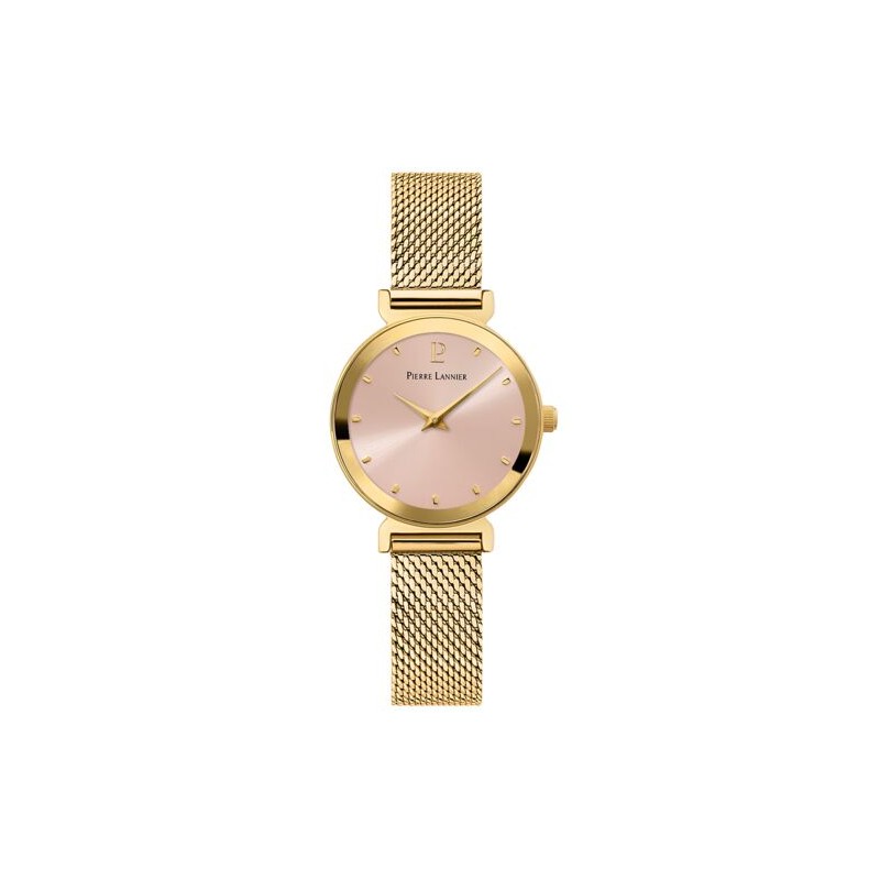 Montre Pierre Lannier Femme Ligne Pure bracelet milanais doré