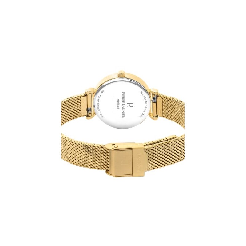 Montre Pierre Lannier Femme Ligne Pure bracelet milanais doré