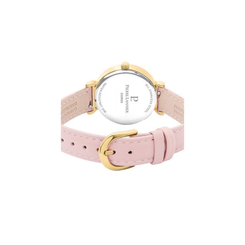 Montre Pierre Lannier Femme Ligne Pure bracelet cuir rose