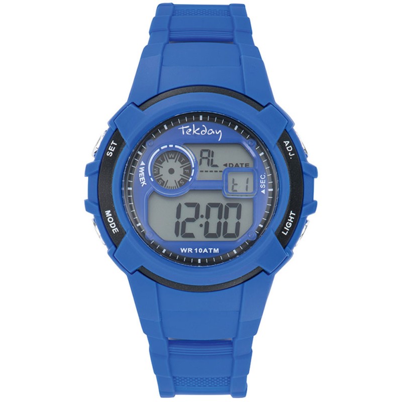 Montre Tekday Enfant digital silicone bleu