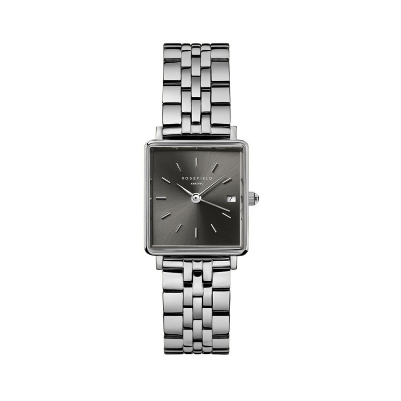 Montre Femme Rosefield Collection Boxy XS noir Bracelet en Acier