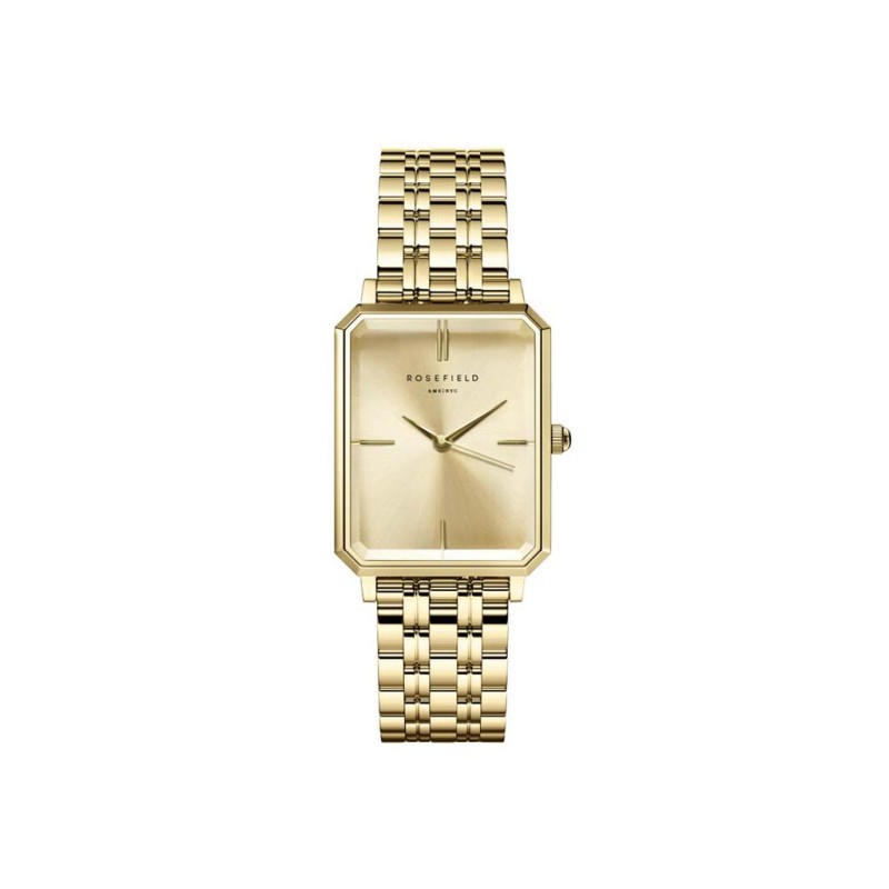 Montre Femme Rosefield Collection Octagon Bracelet en Acier doré cadran champagne