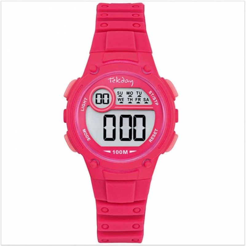 Montre Tekday Enfant digital silicone rose multifonctions