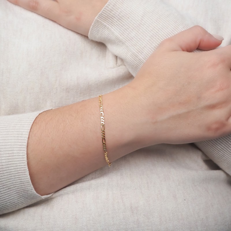 Bracelet Carador Or jaune 375/000 Maille Alternée 1/3