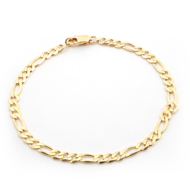 Bracelet Carador maille alternée 4mm en or jaune 375/000