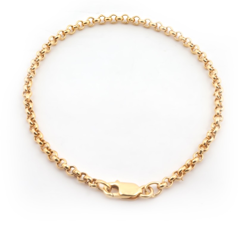 Bracelet maille jaseron en or jaune 375/000