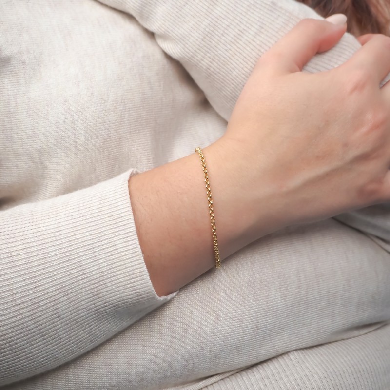 Bracelet maille jaseron en or jaune 375/000
