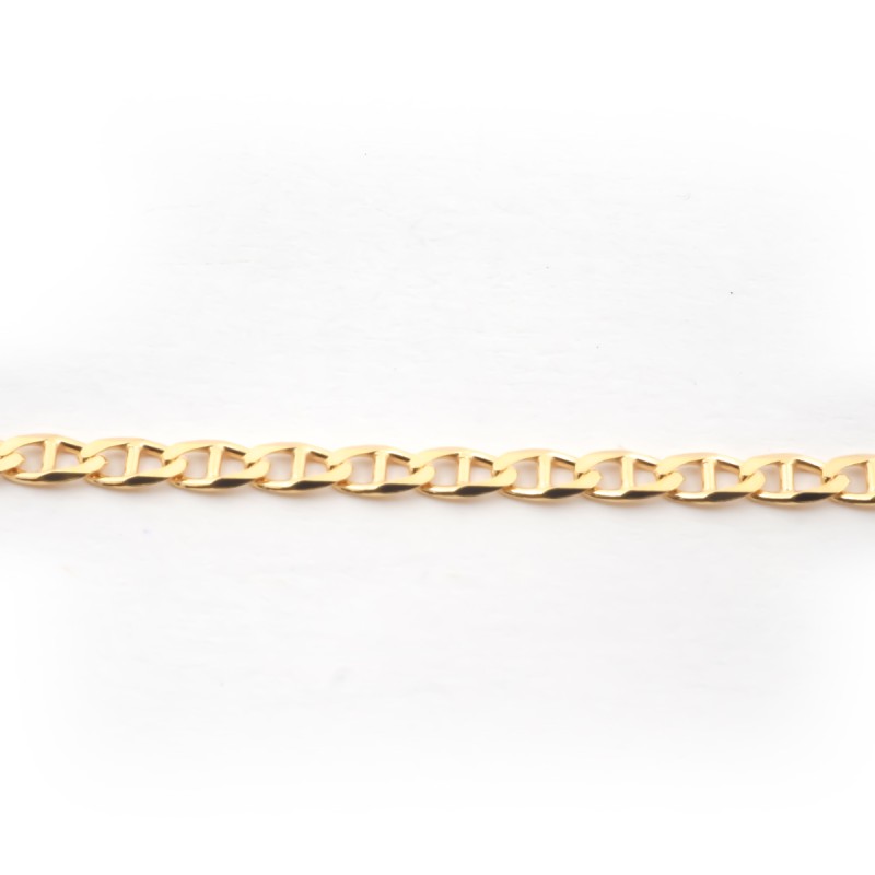 Bracelet Carador maille marine barrette 3mm en or jaune 375/000