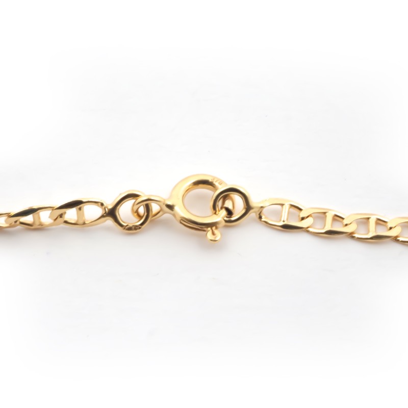 Bracelet Carador maille marine barrette 3mm en or jaune 375/000