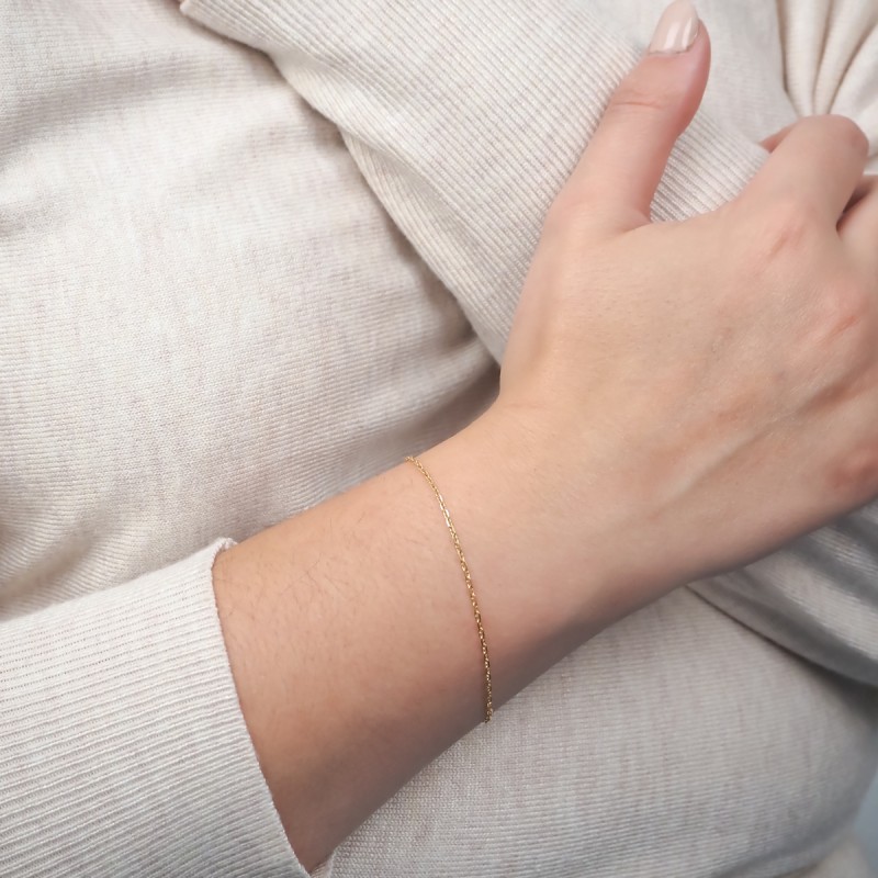 Bracelet CARADOR en or 375/000 maille forçat marine