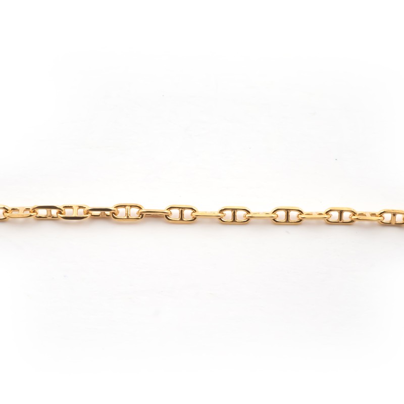 Bracelet CARADOR en or jaune 375/000 maille forçat marine