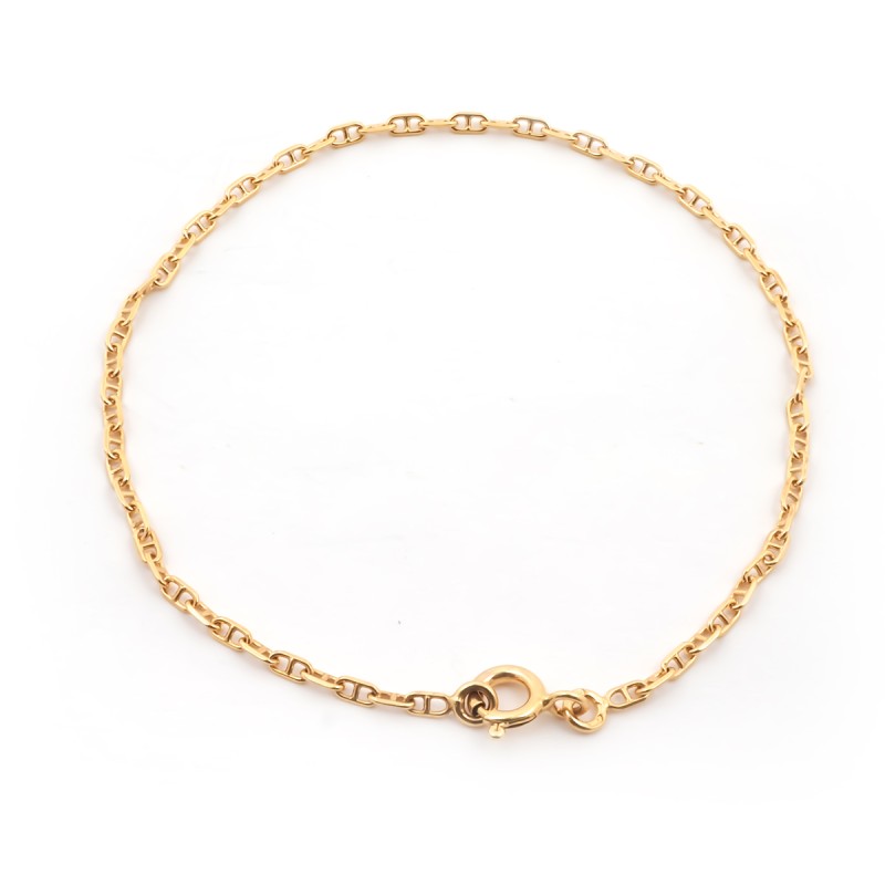 Bracelet CARADOR en or jaune 375/000 maille forçat marine