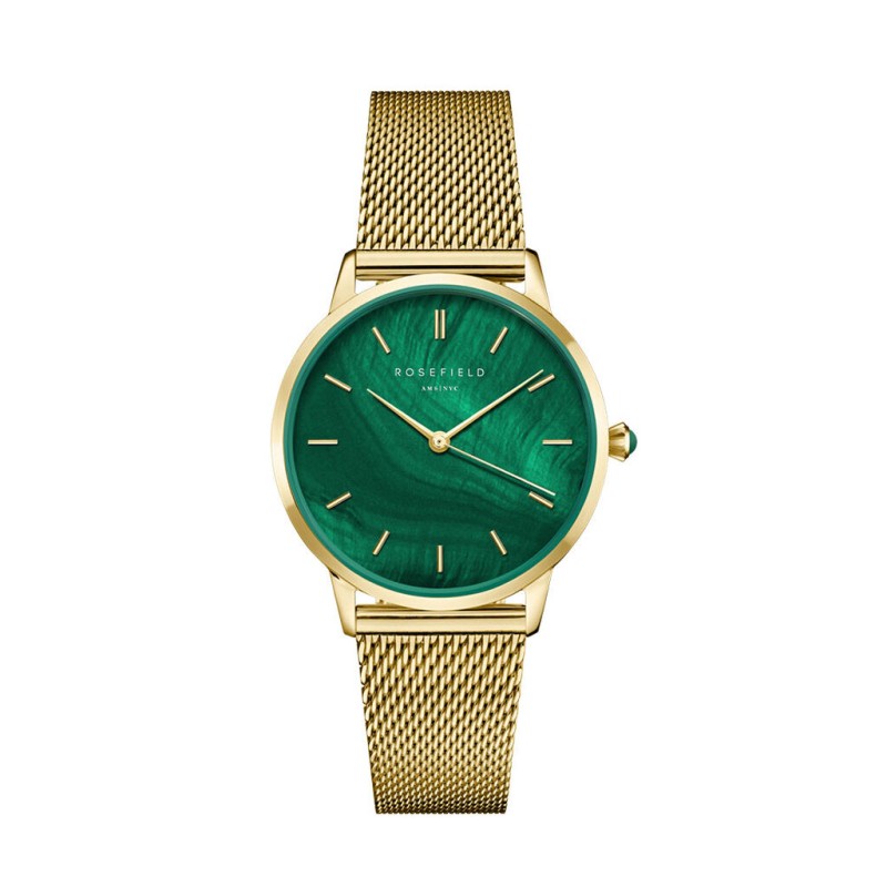 Montre Femme Rosefield pearl edit vert Bracelet milanais doré
