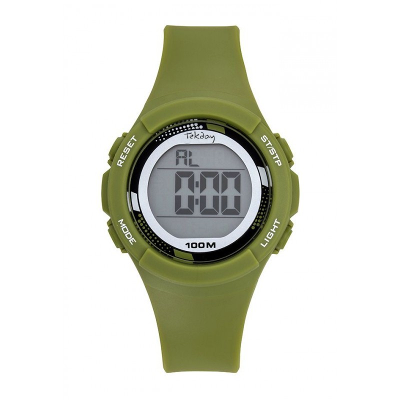 Montre Tekday Enfant digital silicone vert multifonctions