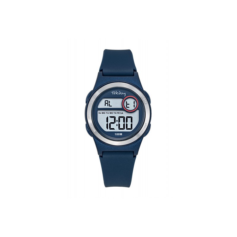 Montre Tekday Enfant digital silicone bleu multifonctions