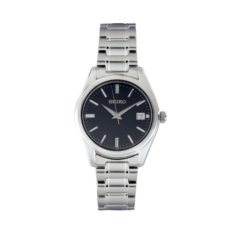 Montre Homme Seiko bracelet acier cadran noir