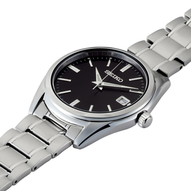 Montre Homme Seiko bracelet acier cadran noir