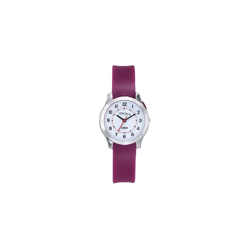 Montre Tekday Enfant silicone violet boitier argenté