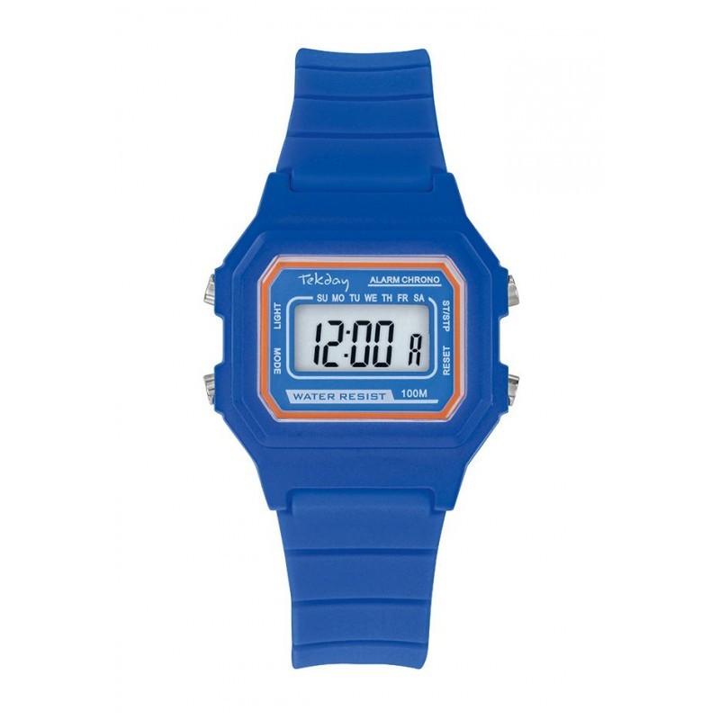 Montre Tekday Enfant digital silicone bleu