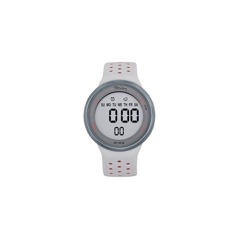 Montre Tekday Femme digital silicone gris