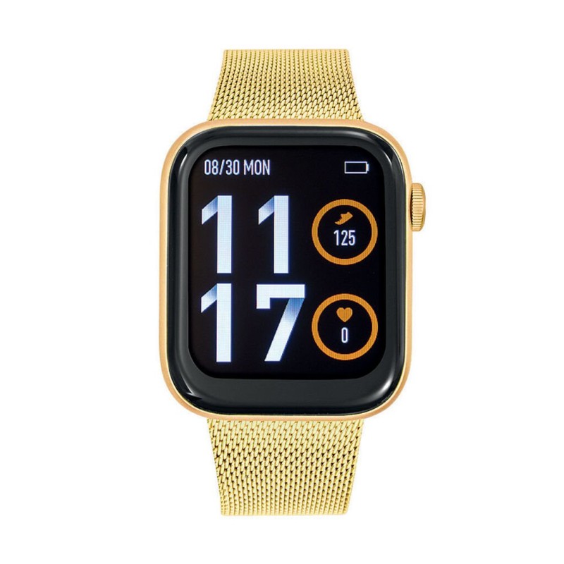 Montre TEKDAY Connectée acier milanais doré