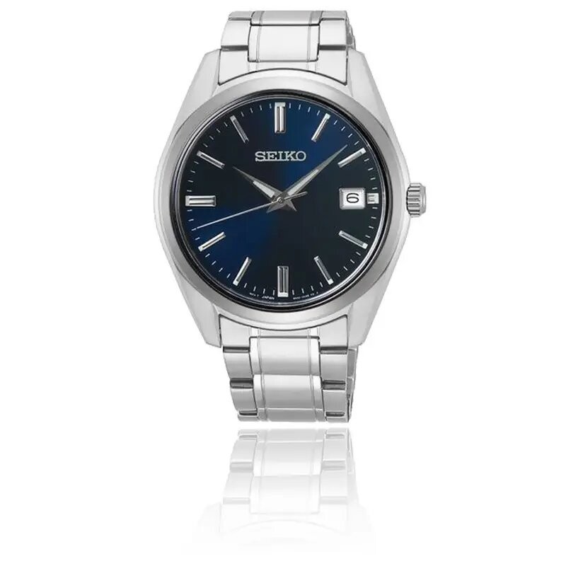 Montre Homme Seiko bracelet acier cadran bleu nuit