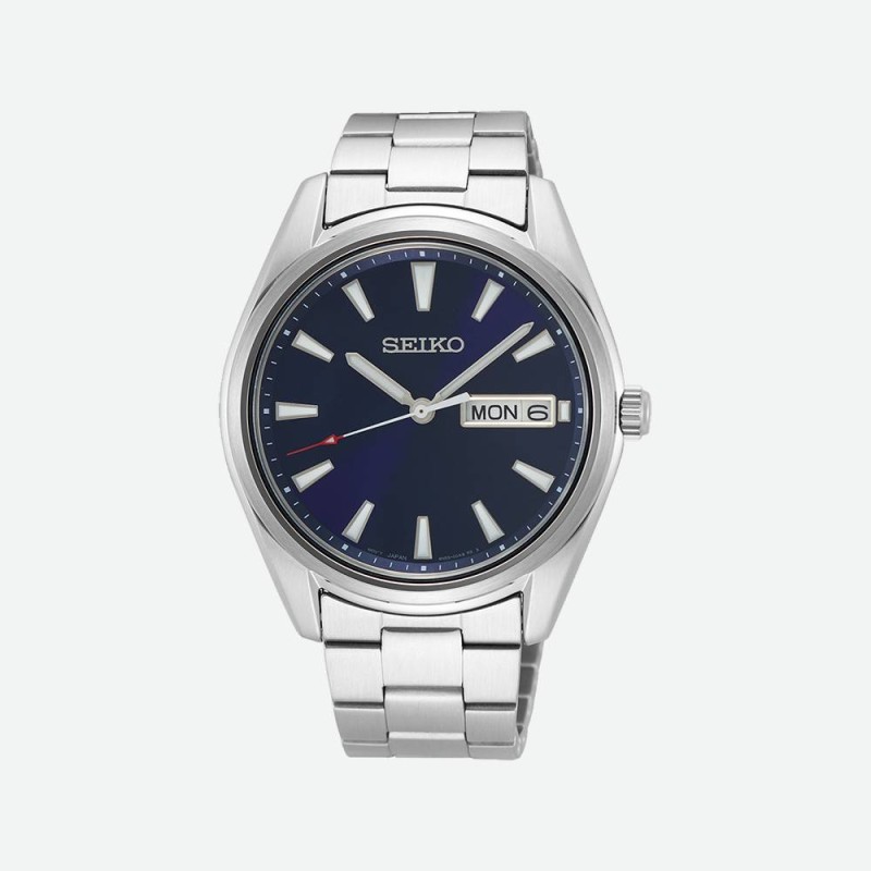 Montre Homme Seiko bracelet acier cadran bleu nuit