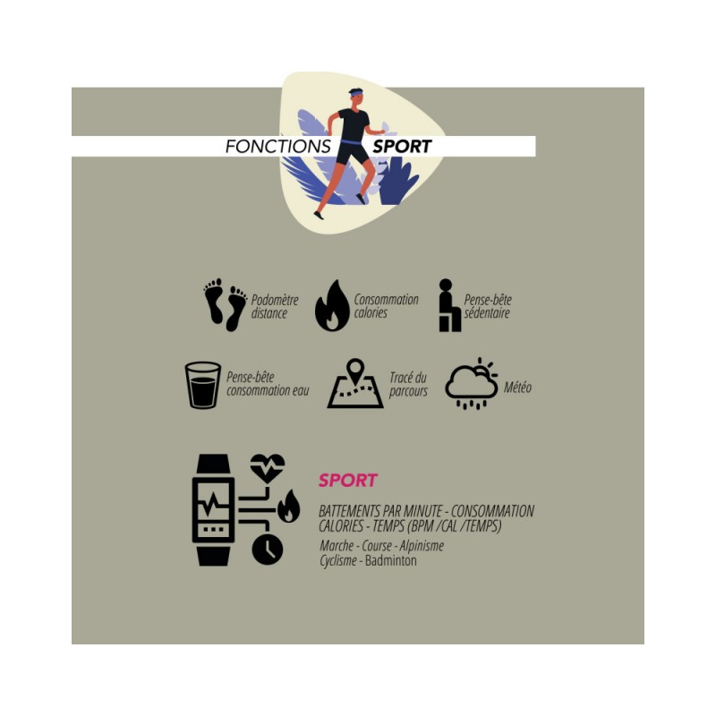 Montre connectée femme Smarty élégance bracelet acier doré et strass