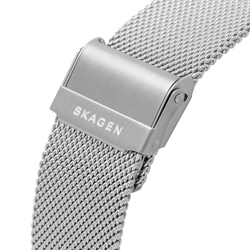 Montre Skagen Homme Automatique bracelet en acier milanais argenté