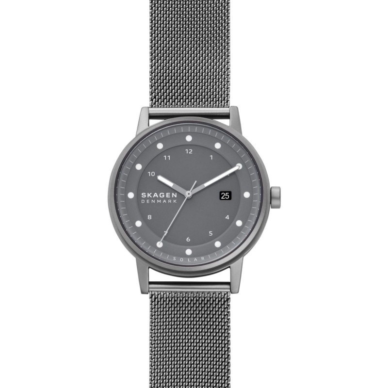 Montre Skagen Homme bracelet en acier milanais gris foncé