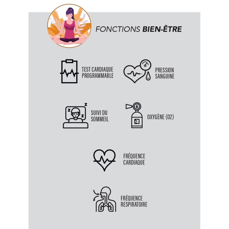 Montre Connectée Smarty level bracelet silicone noir