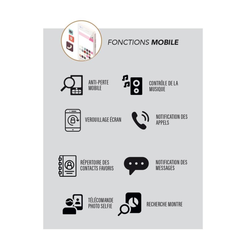 Montre Connectée Smarty level bracelet silicone noir