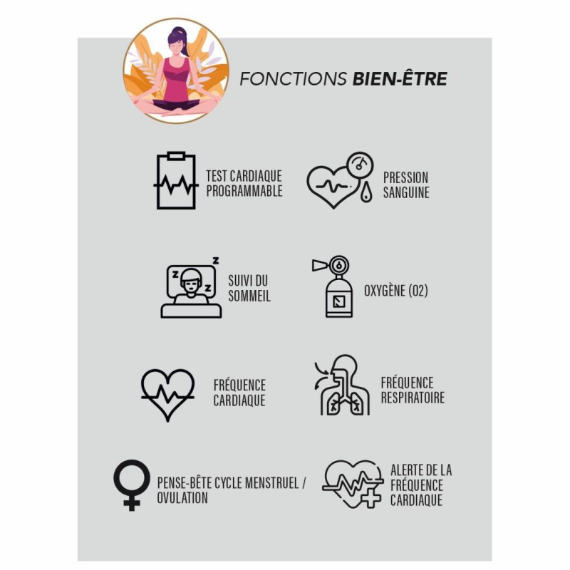 Montre Connectée Smarty 2.0 bracelet silicone noir