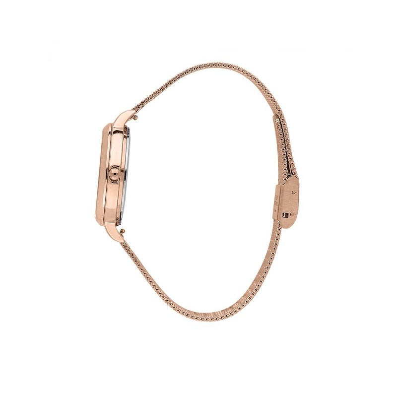 Montre Oui & Me acier doré rose fond fleuri beige