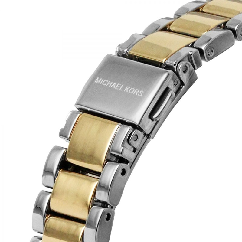 Montre Femme Michael Kors en acier bicolore et lunette en oxydes de zirconium