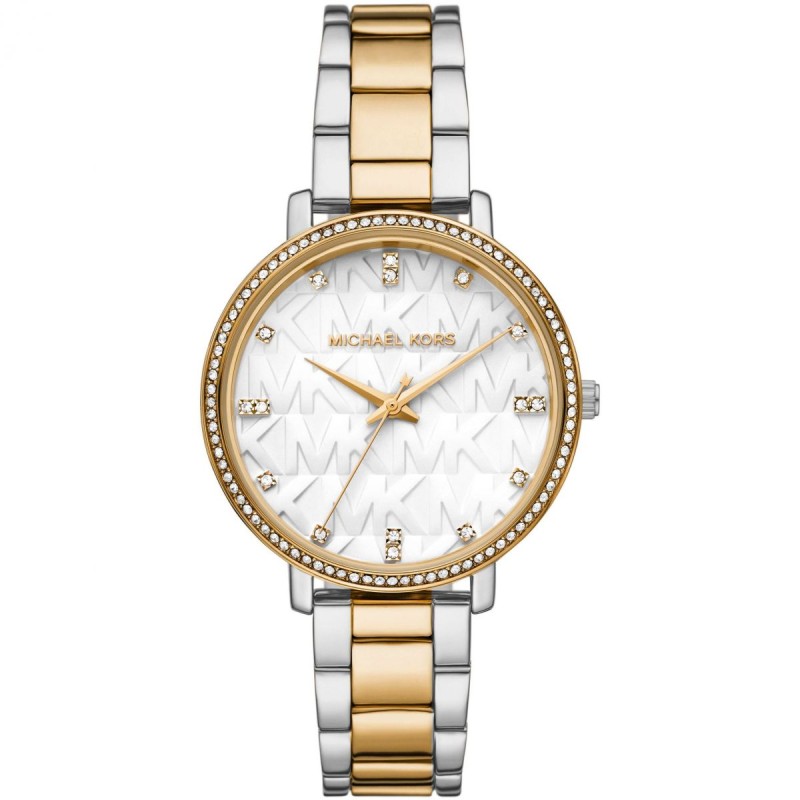 Montre Femme Michael Kors en acier bicolore et lunette en oxydes de zirconium